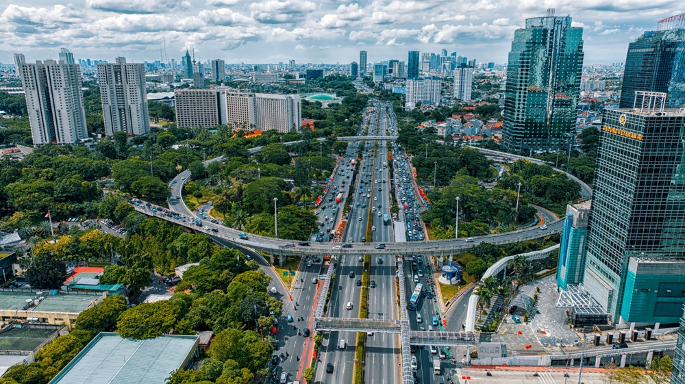 Jakarta,,indonesia, ,march,16,,2024:,the,bustling,semanggi,interchange,