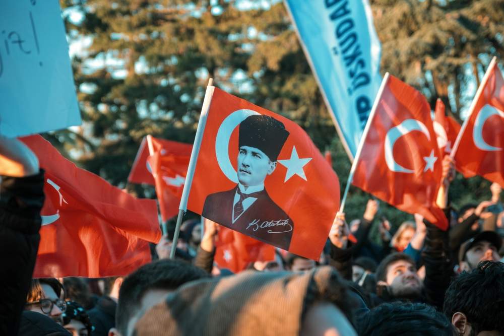 Protest,in,saraçhane,with,turkish,flags,following,ekrem,?mamo?lu's,arrest.