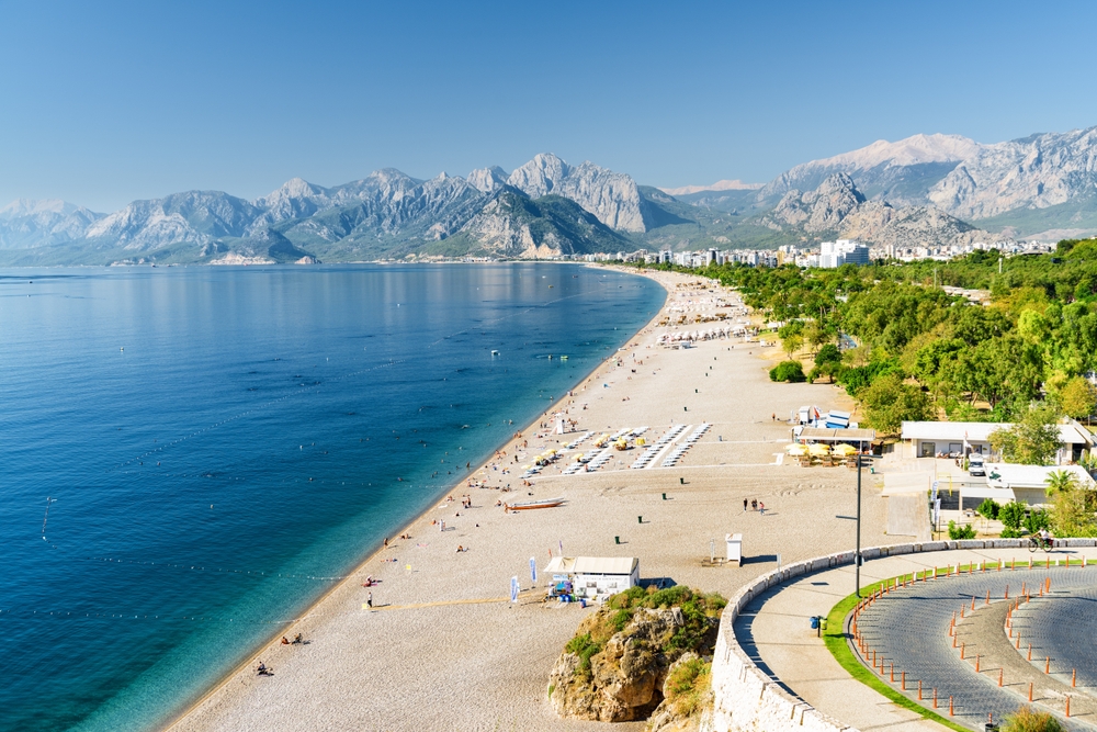 Awesome,view,of,konyaalti,beach,and,park,in,antalya,,turkey.